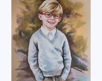 Custom Pastel Portrait from Photography, Pastel portraits, painting portraits, 3/4 portrait