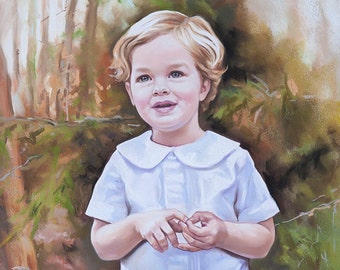 Big Pastel portrait, Full body , Pastel portrait of a boy, Soft pastel portraits