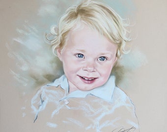 Custom Pastel Portrait Painting of Child from photography