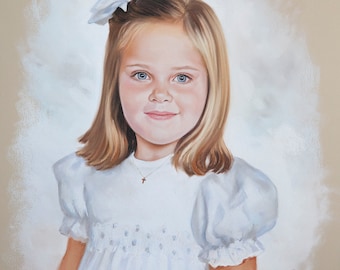 Pastel portrait. Head and shoulders portrait