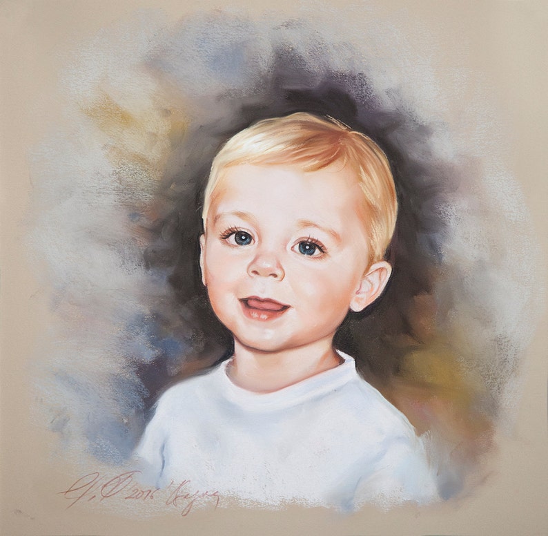 Original Pastel Portrait Painting From Photo Custom Child - Etsy