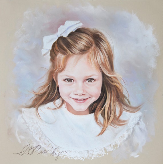 Portrait de jeune fille au pastel, dessin de portrait au pastel