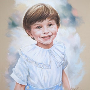 Pastel portrait, Boy portrait, Handmade pastel portraits