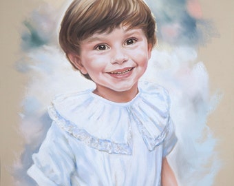 Pastel portrait, Boy portrait, Handmade pastel portraits