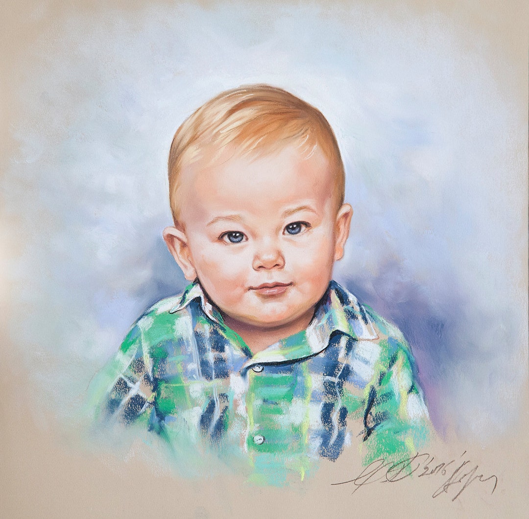 Pastel Portrait of a Baby Boy Commission Child Portrait - Etsy