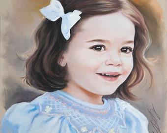 Small size Pastel portrait for a girl