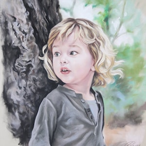 Custom Pastel Portrait Painting of Child from photography