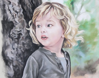 Custom Pastel Portrait Painting of Child from photography