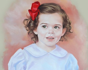 Pastel portrait of a girl