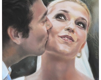 Wedding Pastel portrait in Soft Pastel Technique