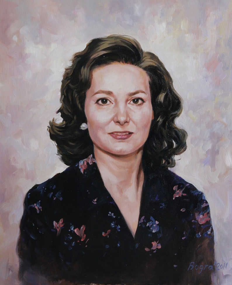 Custom Oil Portrait Painting of Woman from photography image 1