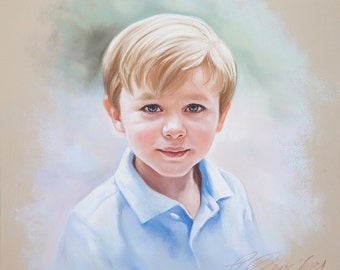 Pastel portrait, Custom children portraits, soft pastel portraits