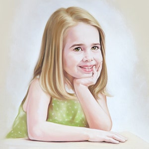 Het portret van de pastelkleur van een jonge kleine dame