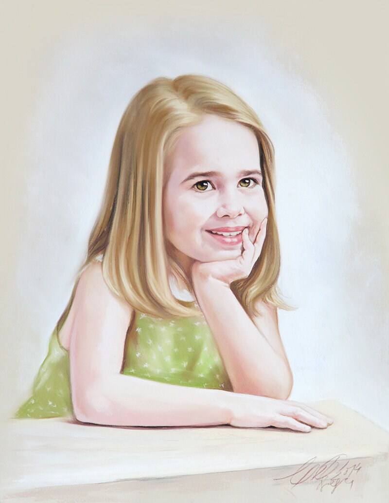Pastel Portrait Of A Young Little Lady