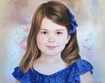 Soft Pastel Portrait Painting of a girl