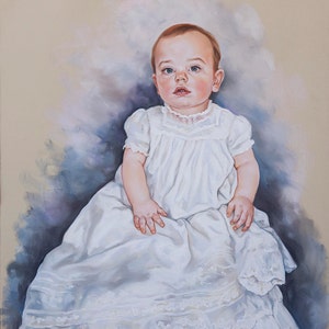 Big Size Pastel Portrait Painting of a baby boy, 29x 43 inches image 3