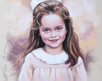 Soft Pastel Portrait painting, Pastel Portraits from photography.