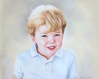 Pastel portrait of a child, portrait painting