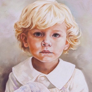 Portrait pastel personnalisé dun garçon de la photographie, portraits denfants image 2