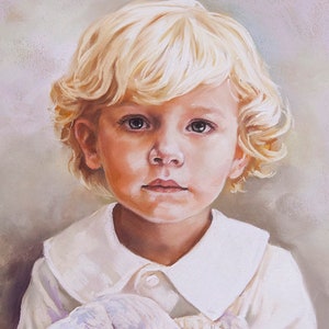 Custom Pastel Portrait of a boy from photography, Children portraits image 2