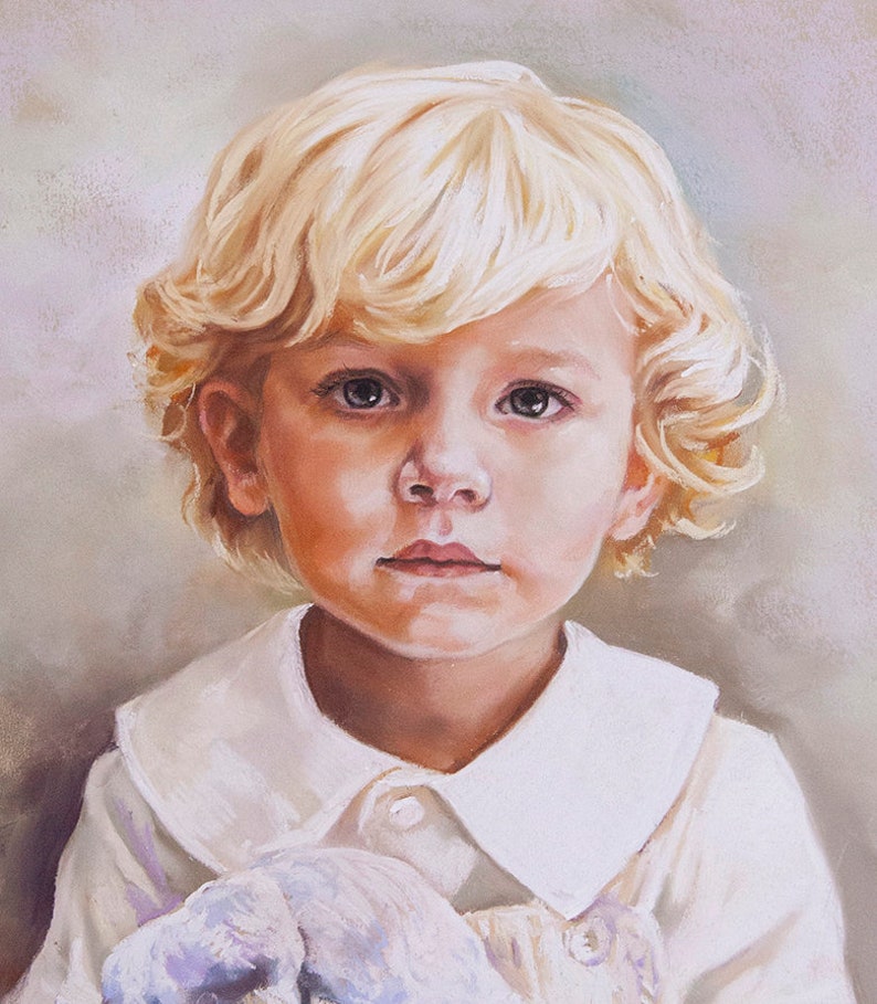 Custom Pastel Portrait of a boy from photography, Children portraits image 2