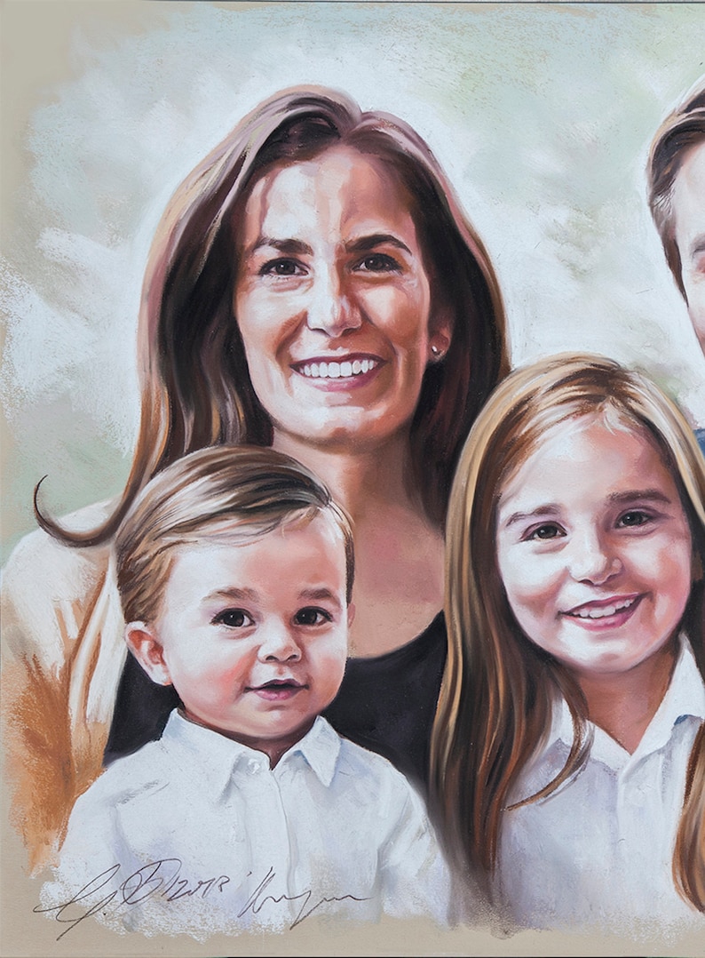 Custom Pastel Portrait from photography, Family portrait painting, Pastel painting, Portrait paintings, big size image 2