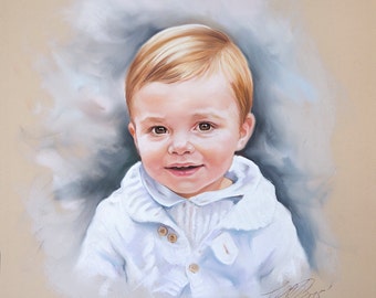 Pastel portrait, handmade children portraits