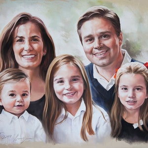 Custom Pastel Portrait from photography, Family portrait painting, Pastel painting, Portrait paintings, big size image 1