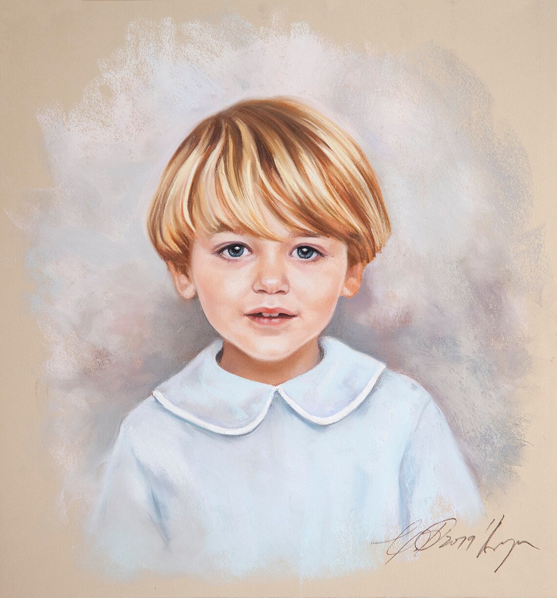 This is a Pastel Portrait of a Nice Boy a Handmade Portrait - Etsy
