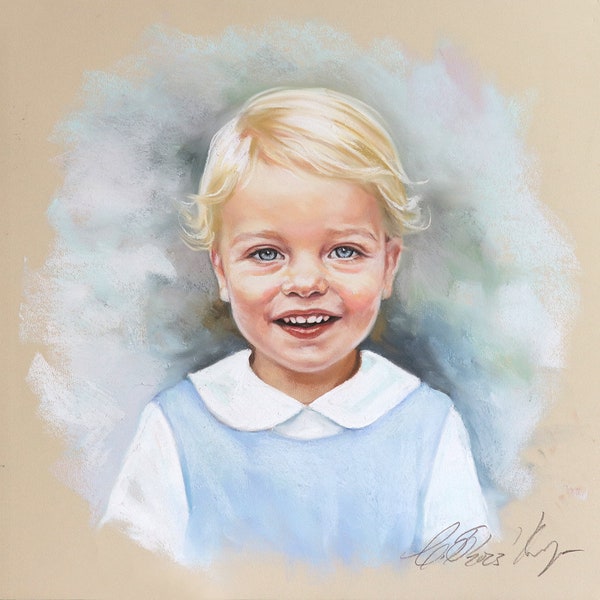 Portraits au pastel, Portraits d'enfants, Portrait peinture, commande de portrait