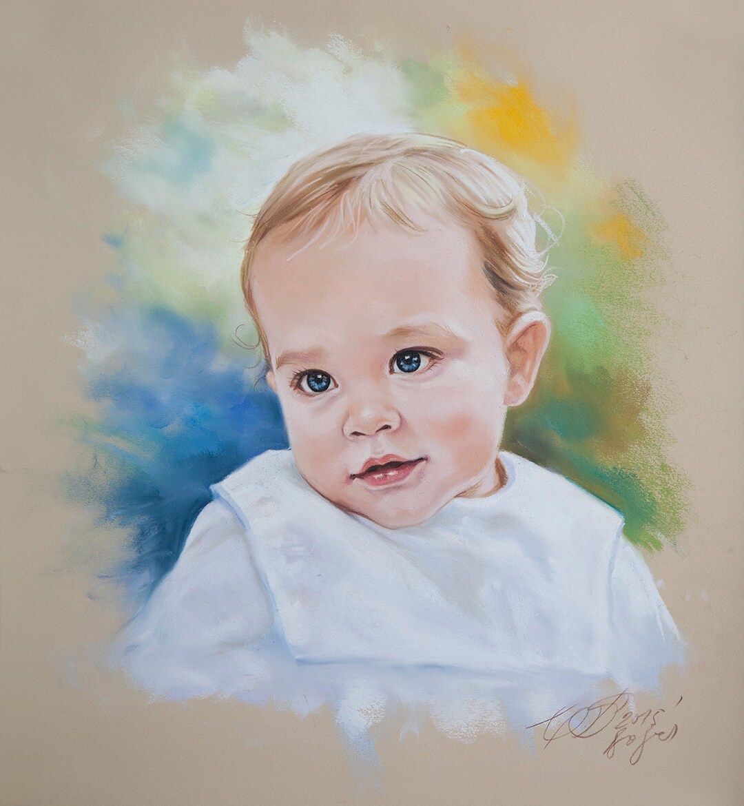 Pastel Portrait of a Baby Boy , Custom Pastel Portrait From Photography ...