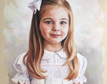 Aangepast pastelportret van fotografie, pastelportretten en kinderportretten