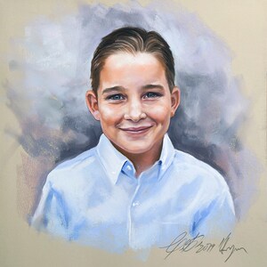 Custom Pastel Portrait from photography. Pastel portrait of a boy, Handmade portrait, pastel portraits