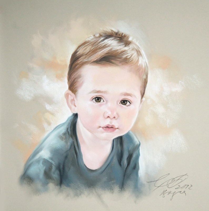 Custom Pastel Portrait Painting of Child from photography | Etsy