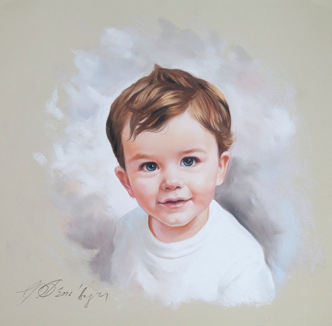 Pastel Portrait of a Little Boy, Portrait Painting - Etsy