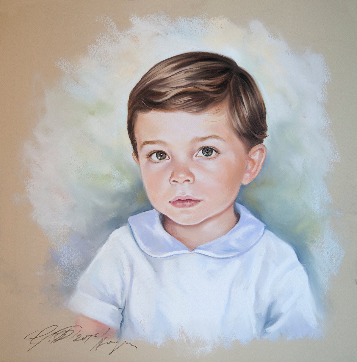 Pastel portrait of a boy. Siblings Head and shoulders portrait | Etsy
