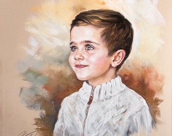 Custom Pastel Portrait from Photography, Handmade Pastel portraits, and Children portraits