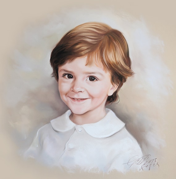Portrait au pastel d’un enfant