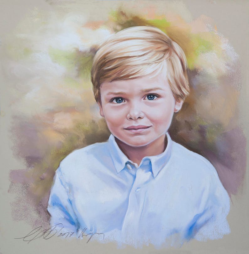 Pastel Portrait Portrait Painting of a Boy Children - Etsy