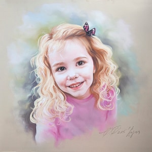 Pastel portrait of a girl