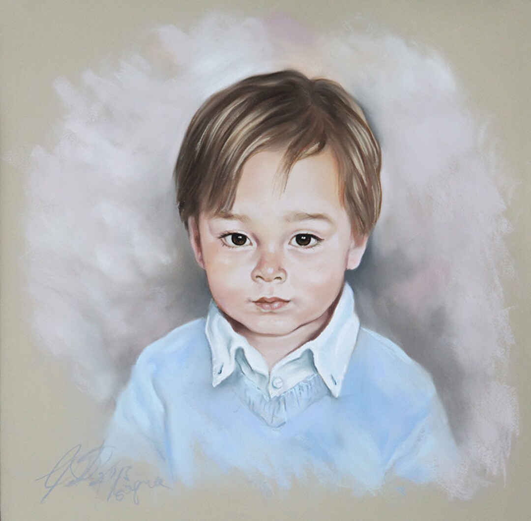 Custom Pastel Portrait of a Boy, Head and Shoulders Portrait - Etsy
