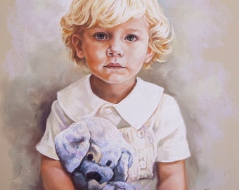 Custom Pastel Portrait of a boy from photography, Children portraits