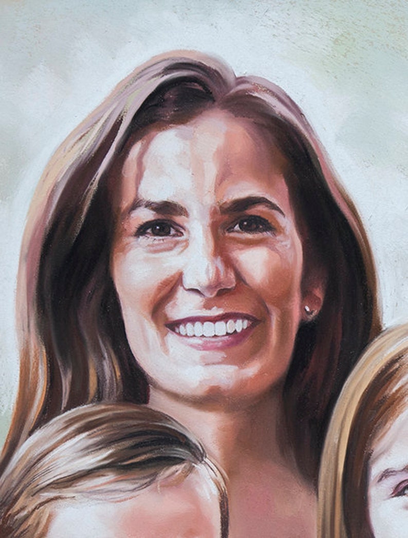 Custom Pastel Portrait from photography, Family portrait painting, Pastel painting, Portrait paintings, big size image 4