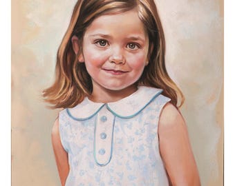 Soft pastel portrait, Portrait painting of a beautiful girl