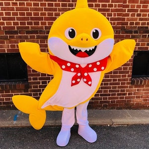READY TO SHIP Yellow Shark Mascot Costume