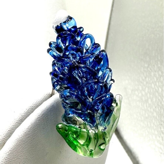 Bluebonnet Flower Glass Brooch By Hill Country Ar… - image 3