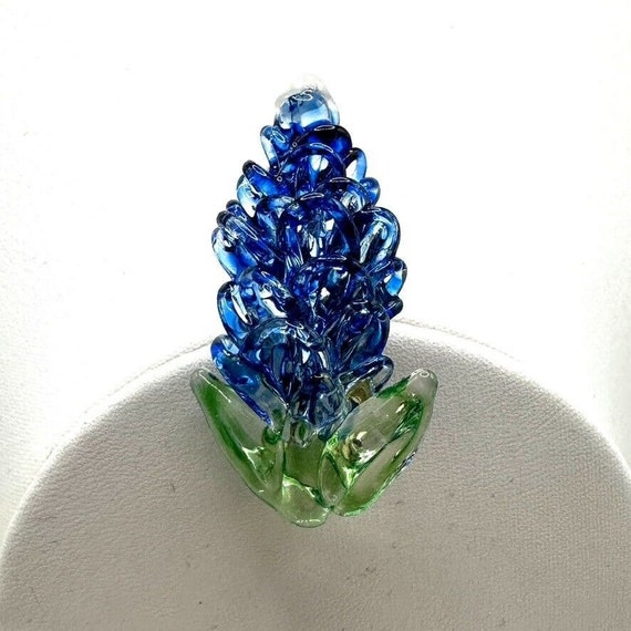 Bluebonnet Flower Glass Brooch By Hill Country Ar… - image 1