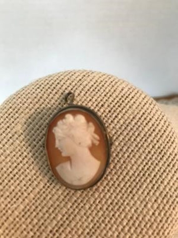 Antique Cameo Pendant and Pin 800 Silver - image 4
