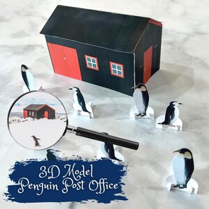 3D-Modell von ANTARKTIS Pinguin Postamt Port Lockroy Porto Poster