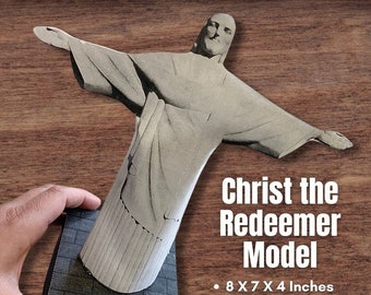 BRAZILIË 3D-bouwplaat Christus de Verlosser Statuut van Rio de Janeiro met stapsgewijze instructies